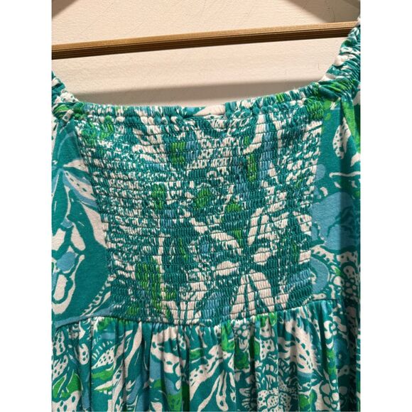 Lilly Pulitzer Girls Delaney Botanical Green Safari Sangria Short Sleeve Dress X - Picture 6 of 8